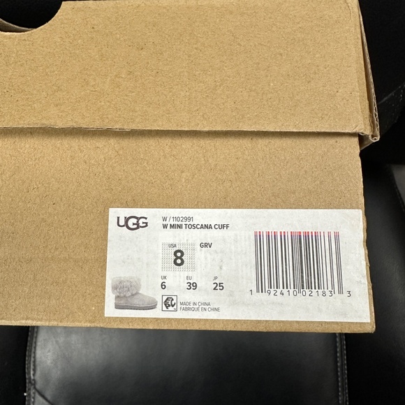 NIB! UGG Women's Boots Mini Toscana Cuff Sheepskin In Gray Size US8/EU39 1102991 - Picture 9 of 10